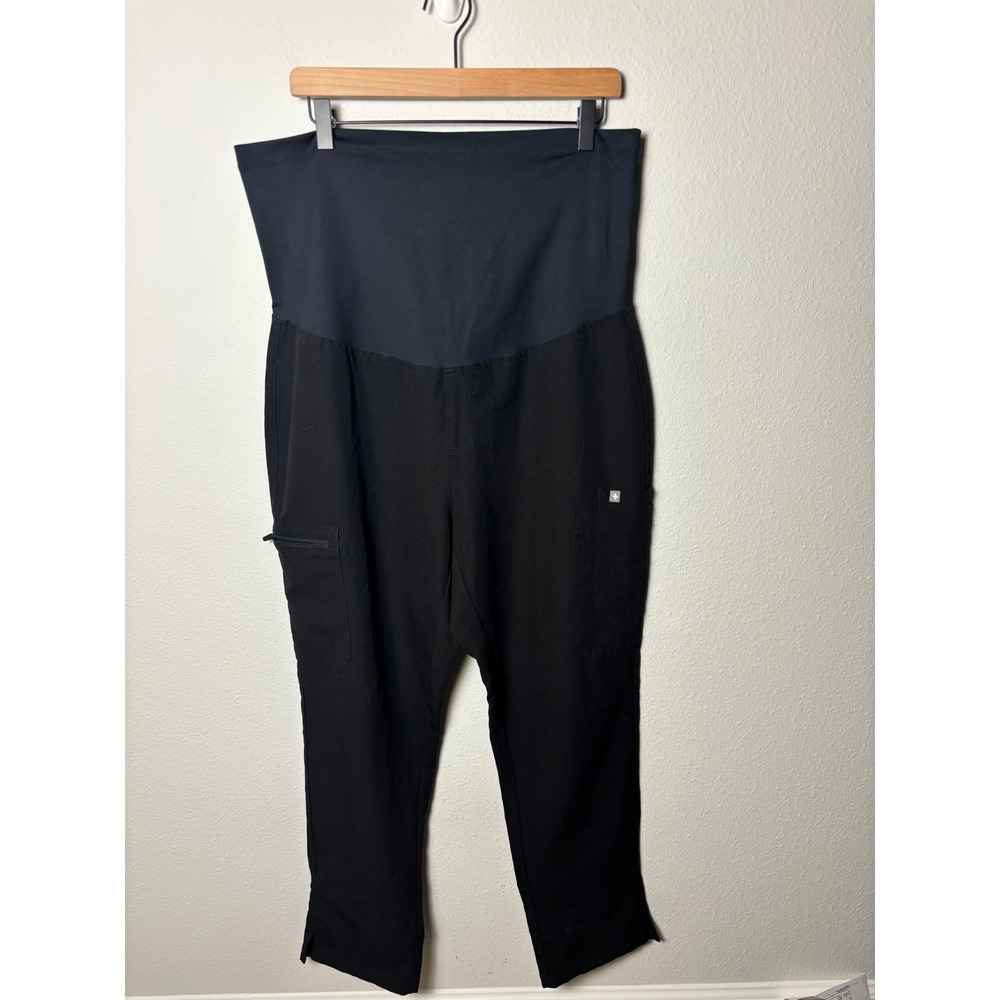 FIGS Yola Maternity Scrub Pants Black Large Petite W21SW203SP 28 Inseam